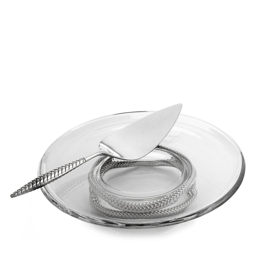Braid Pedestal Cake Plate w/Server