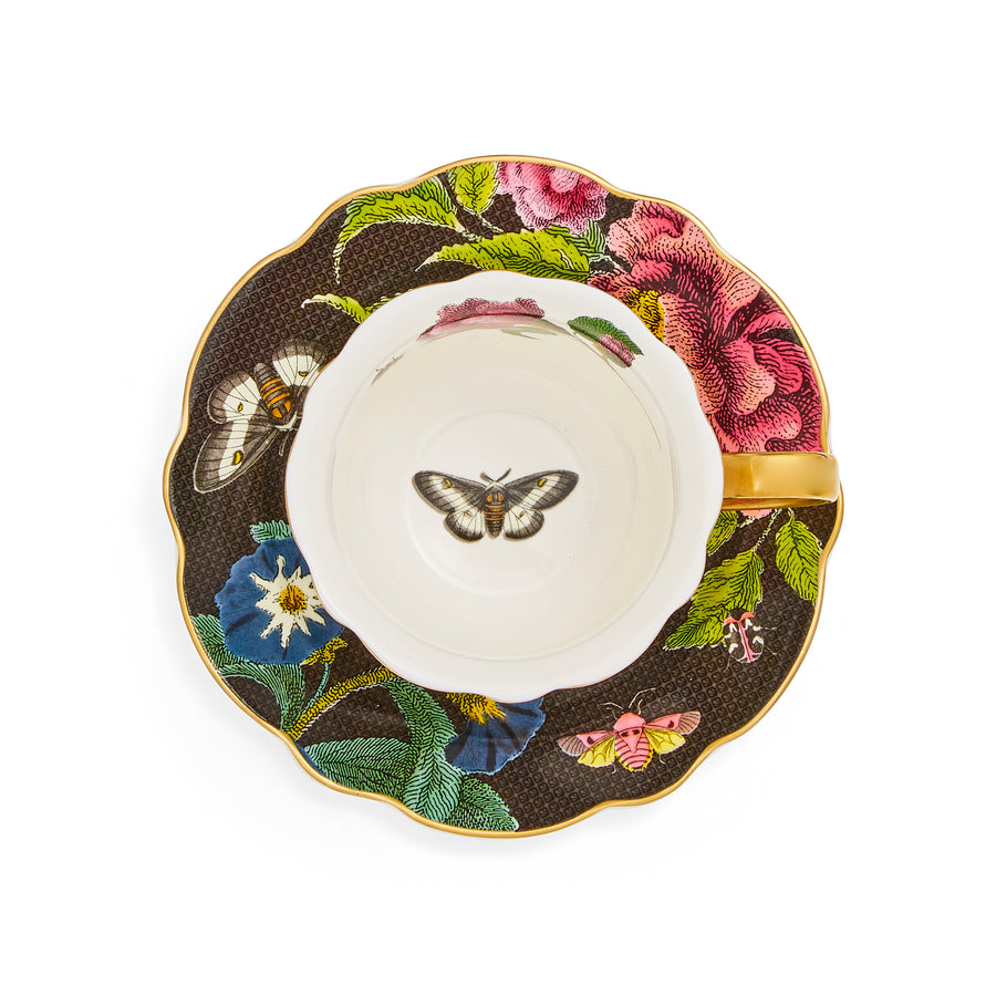 Creatures of Curiosity Black/Snake Teacup & Saucer