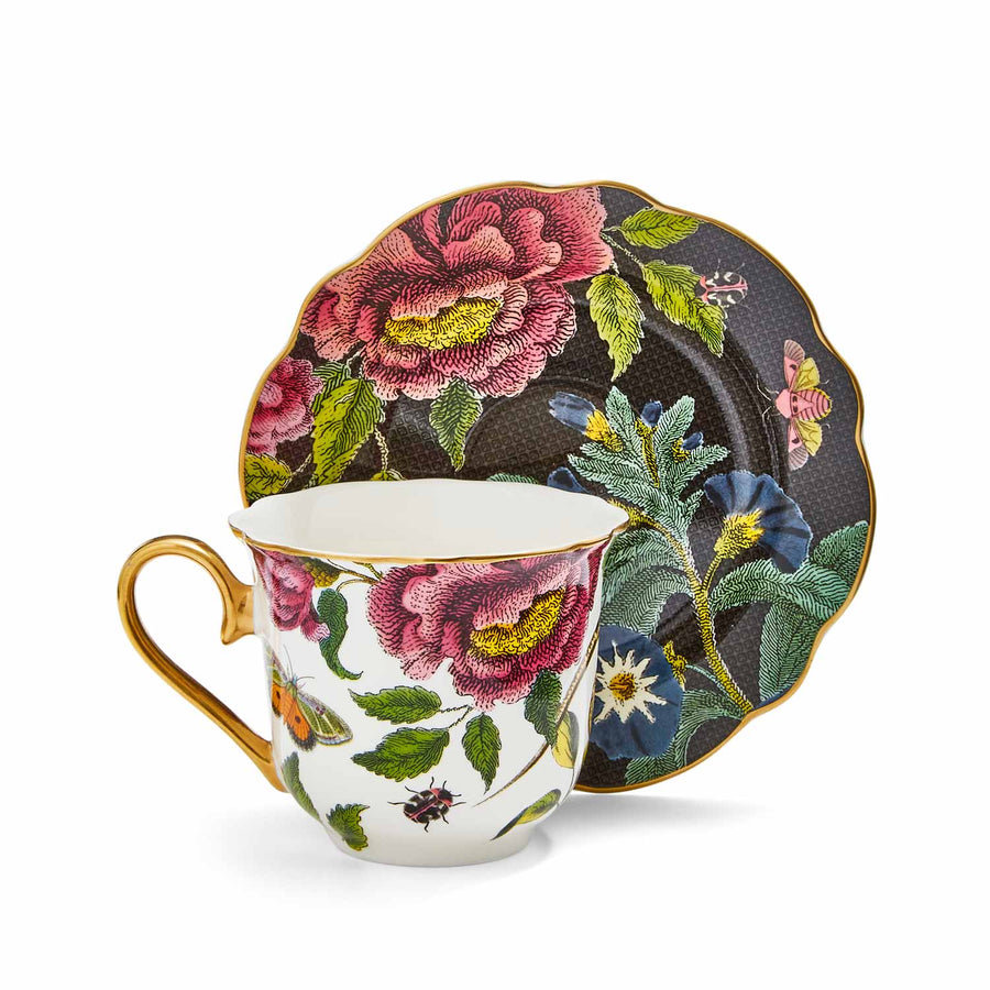 Creatures of Curiosity Black/Snake Teacup & Saucer