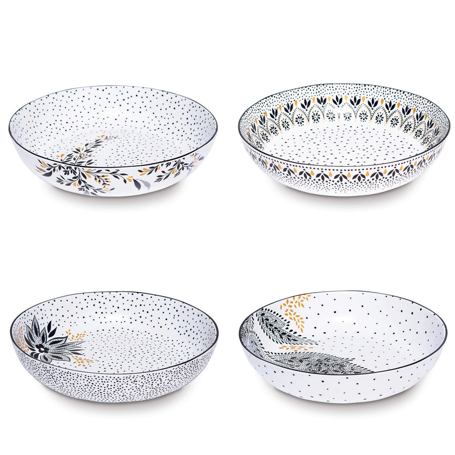 Sara Miller Artisanne Noir Set of 4 Pasta Bowls