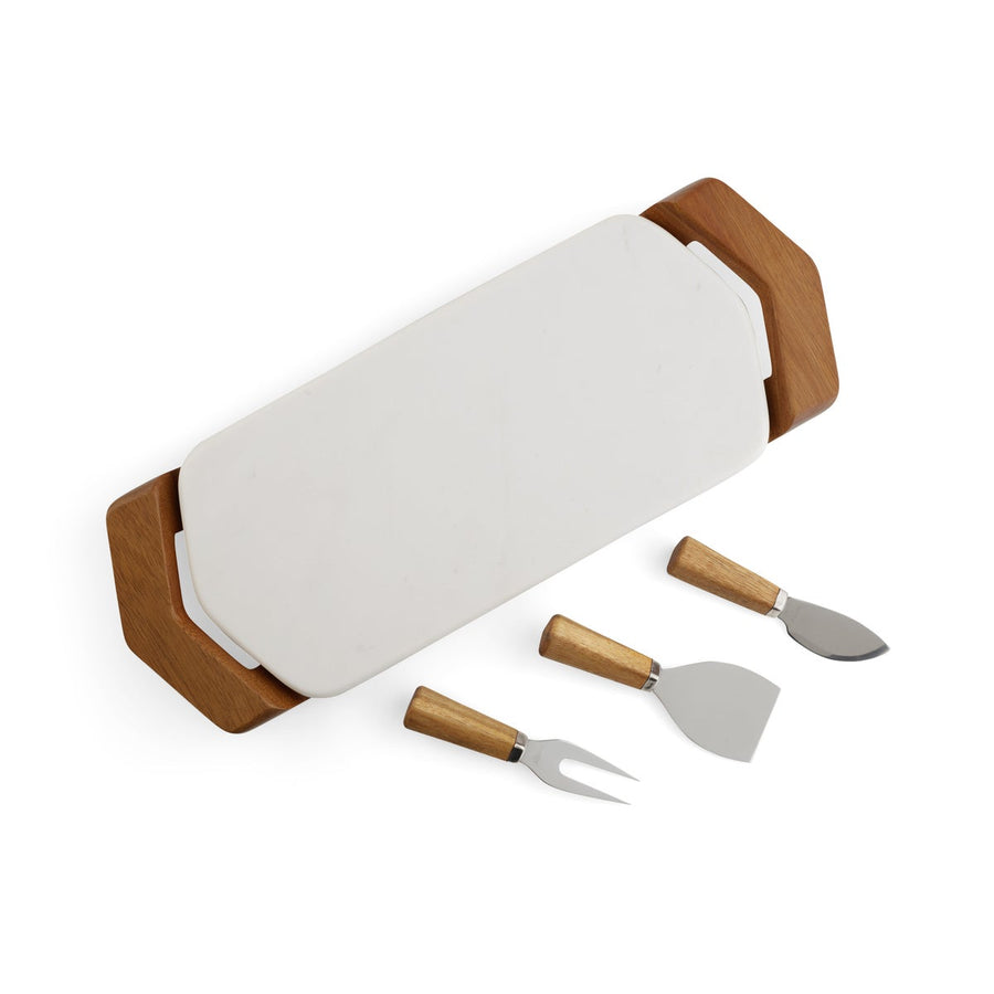 Chevron Cheese Tray w/ Knives