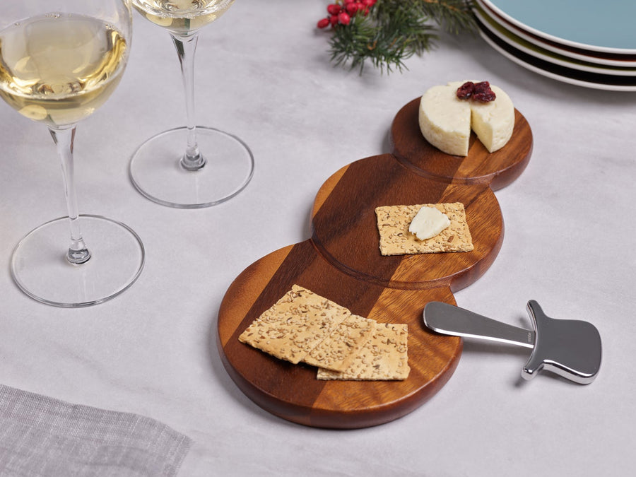 Holiday Snowman Cheese Board