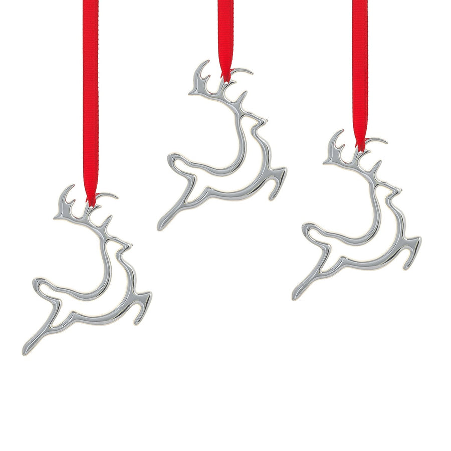 Nambé Holiday Reindeer Mini Ornament, Set of 3