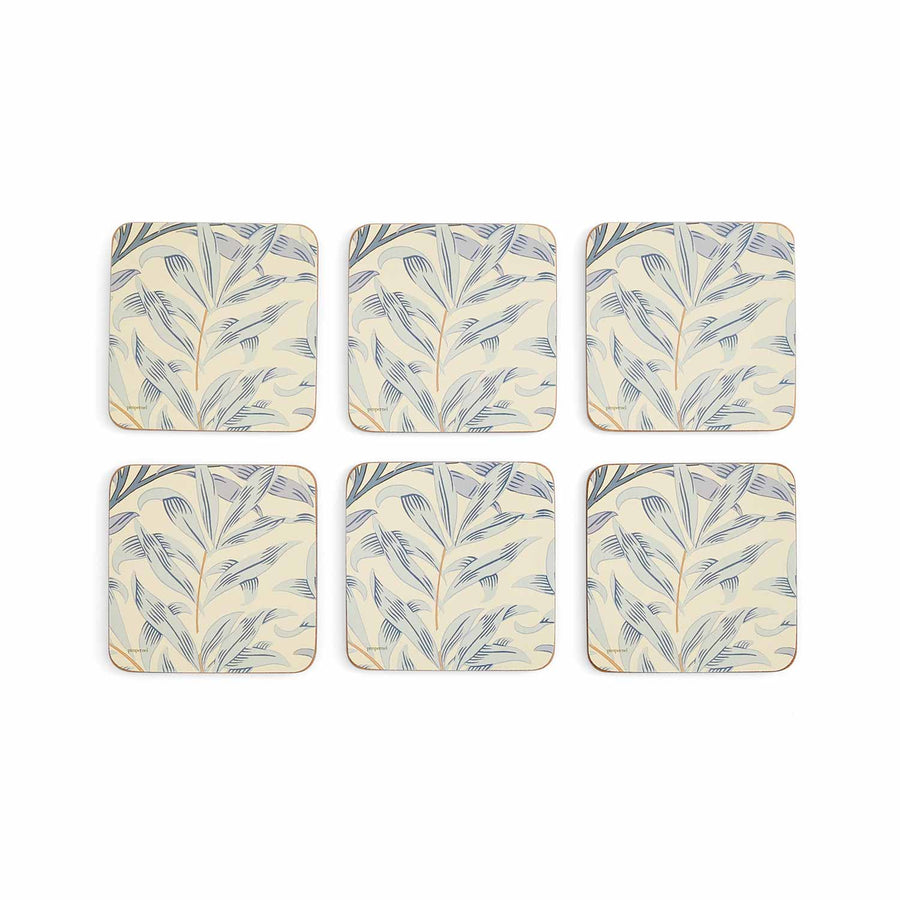 Spode Morris & Co. Willow Bough Blue Coasters, Set of 6