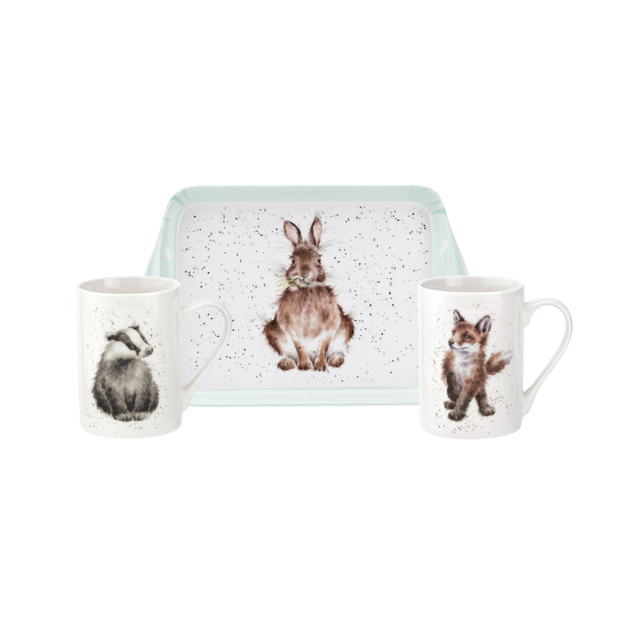 Royal Worcester Hannah Dale Wrendale DesignsMug and Tray Set - Woodland Friends Gift Set 