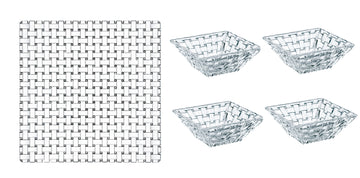 Nachtmann Bossa Nova Square Plate & 4 Square Bowls S/5