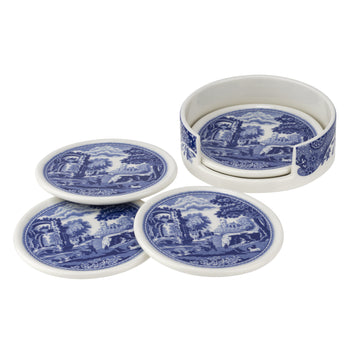 Spode Blue Italian Ceramic Coasters 3.75