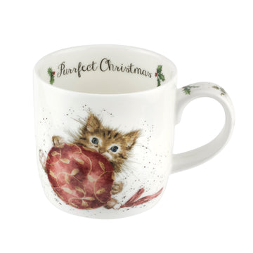 Royal Worcester Hannah Dale Wrendale Designs Purrfect Christmas Mug