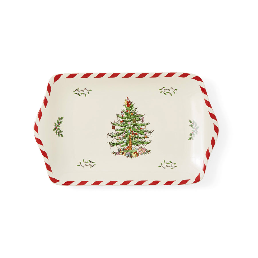 Spode Christmas Tree Peppermint Dessert Tray