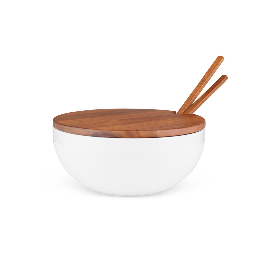 Nambe Duets Salad Bowl w/ Lid & Servers