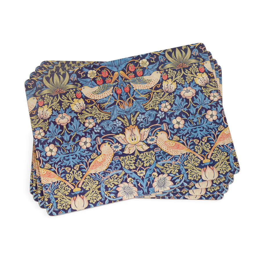 Pimpernel Morris & Co. Strawberry Thief Blue Placemats, Set of 4