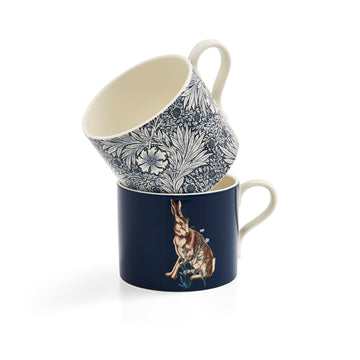 Spode Morris  & Co. Marigold & Hare Mugs, Set of 2