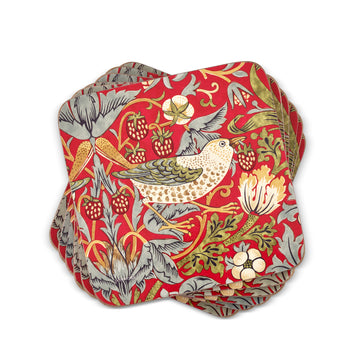 Pimpernel Morris & Co. Strawberry Thief Red Coasters, Set of 6