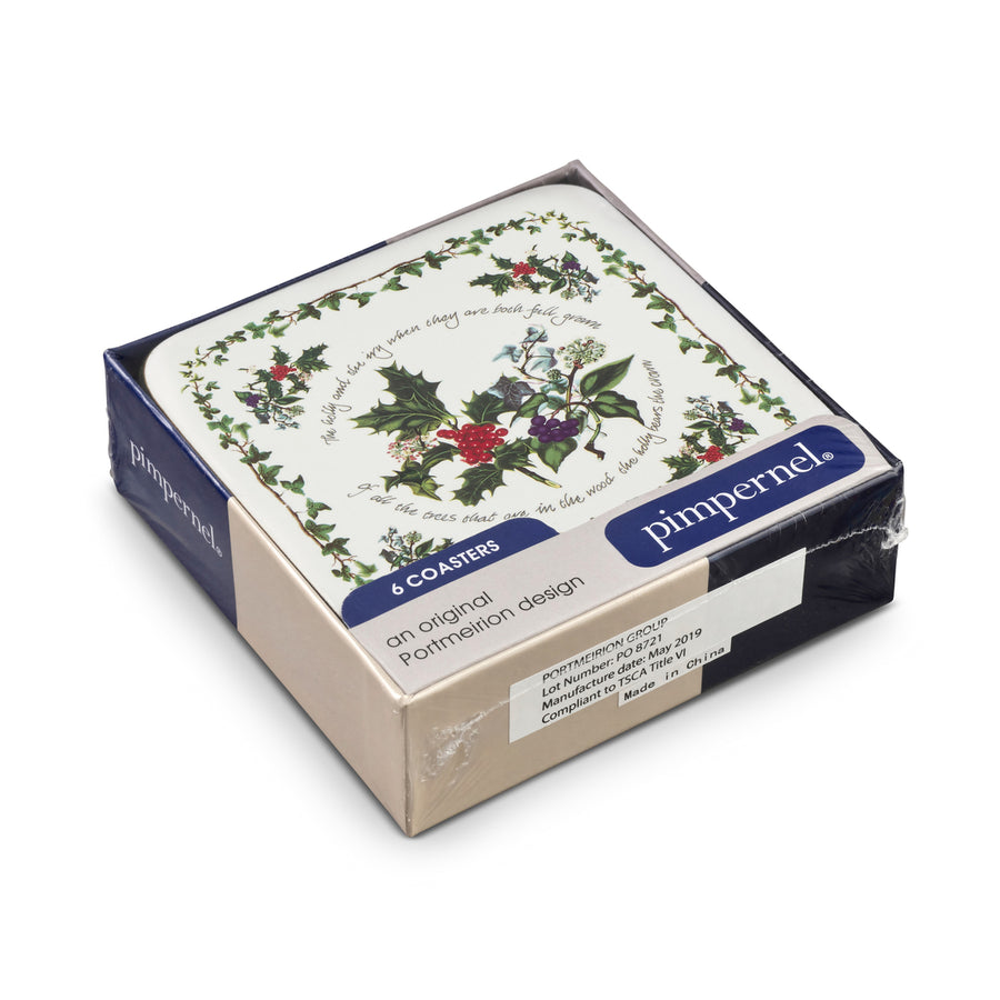 Pimpernel The Holly & The Ivy Coasters, Set of 6
