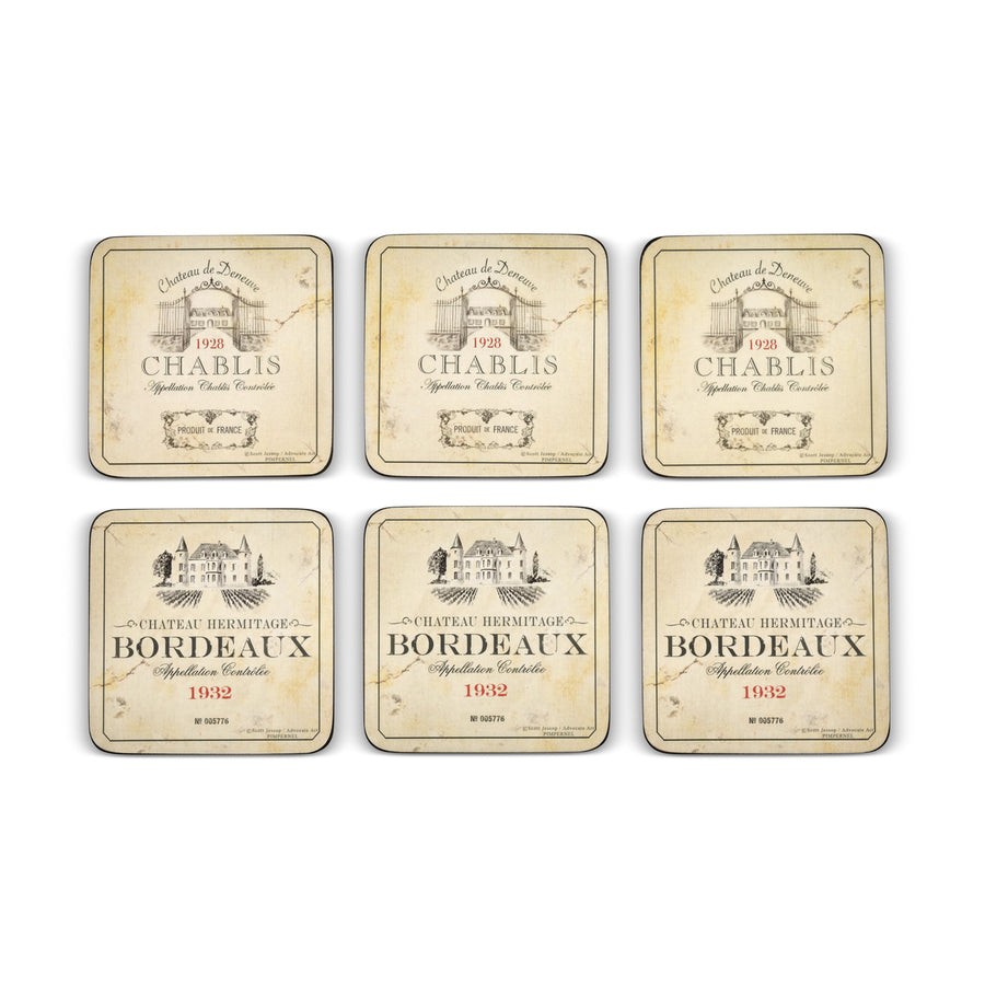 Pimpernel Vin de France Coasters, Set of 6