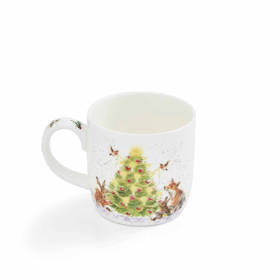 Royal Worcester Hannah Dale Wrendale Designs Oh Christmas Tree Mug, 14 oz.
