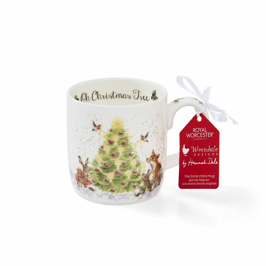 Royal Worcester Hannah Dale Wrendale Designs Oh Christmas Tree Mug, 14 oz.