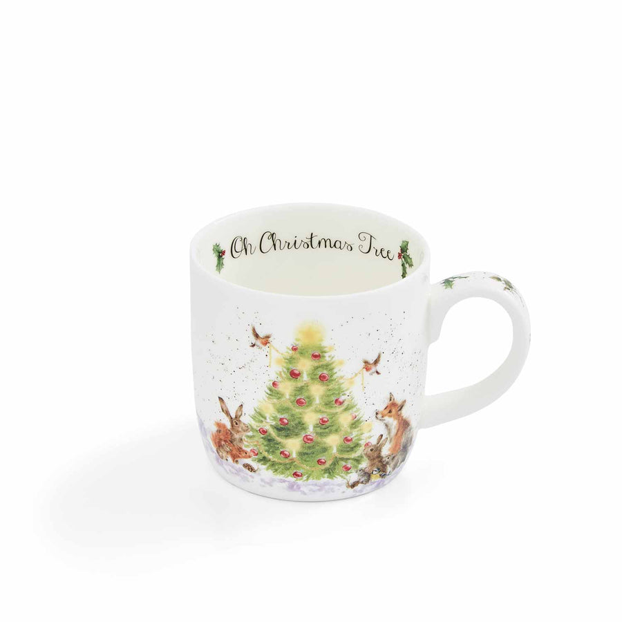 Royal Worcester Hannah Dale Wrendale Designs Oh Christmas Tree Mug, 14 oz.