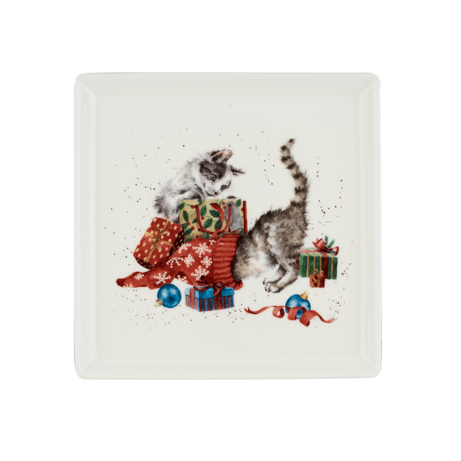 Royal Worcester Hannah Dale Wrendale Designs Christmas Cat Purrrfect Gift Plate - 9