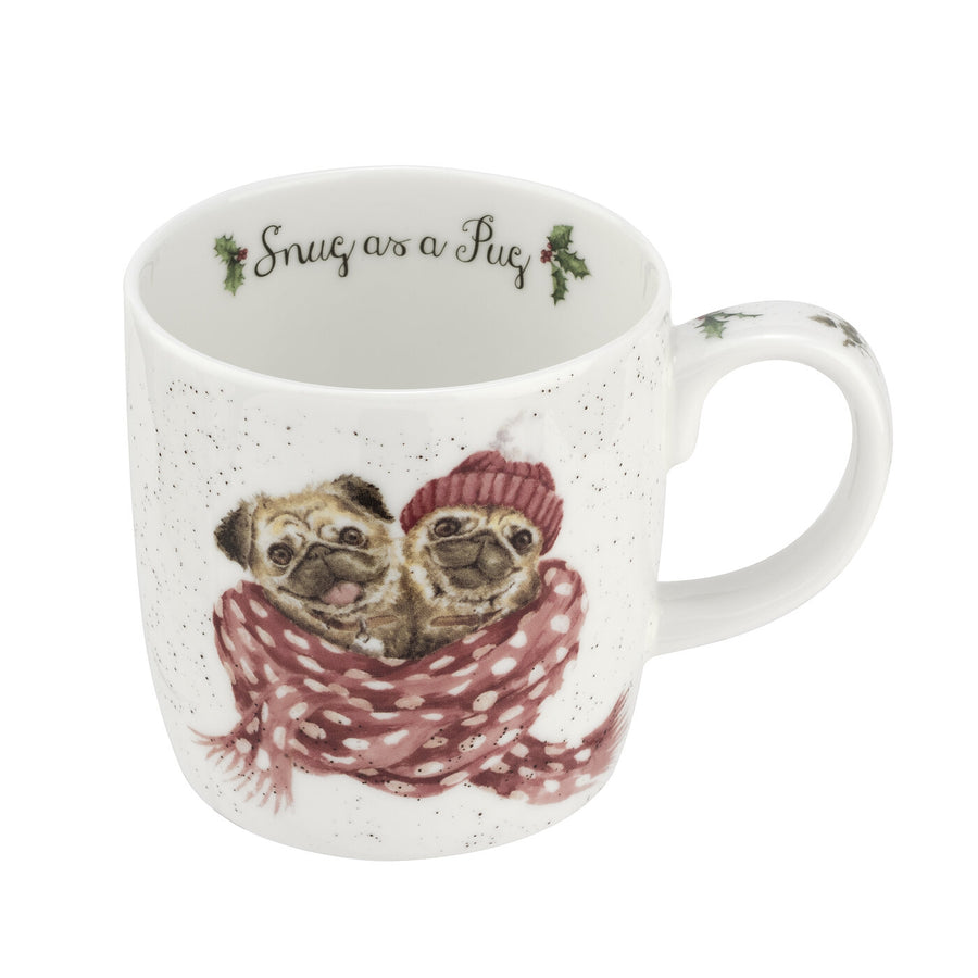 Royal Worcester Hannah Dale Wrendale Designs Snug as a Pug Mug, 14 oz.