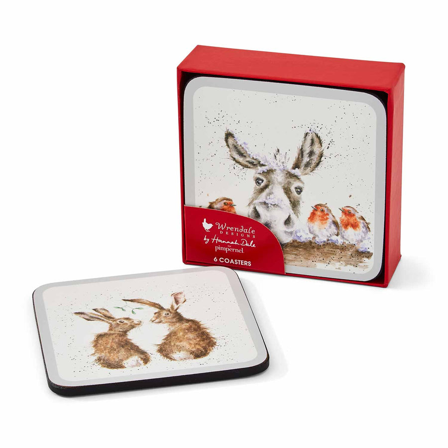Pimpernel Wrendale Christmas Coasters, Set of 6