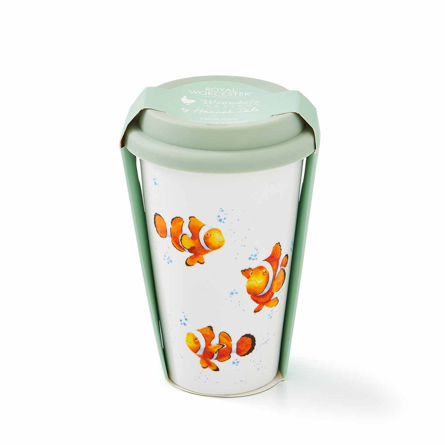 Royal Worcester Hannah Dale Wrendale Designs Clown Fish Travel Mug