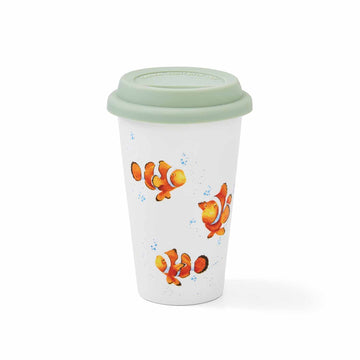 Royal Worcester Hannah Dale Wrendale Designs Clown Fish Travel Mug