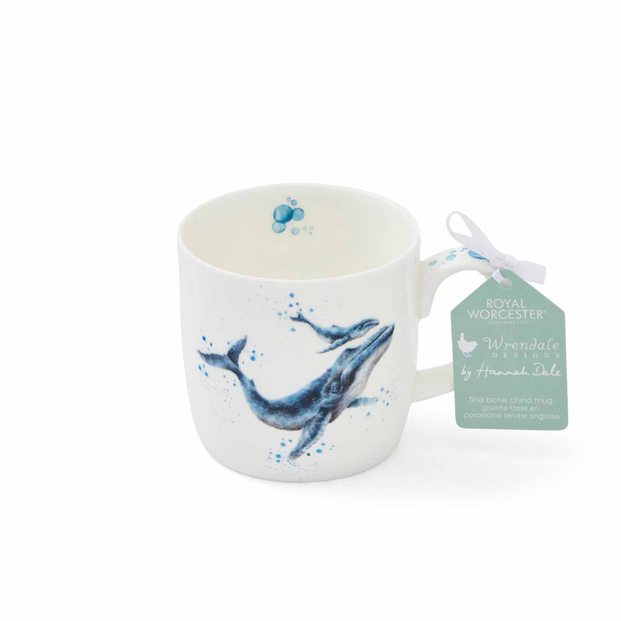 Royal Worcester Hannah Dale Wrendale Designs Marine Blue Whale Mug, 11 oz.